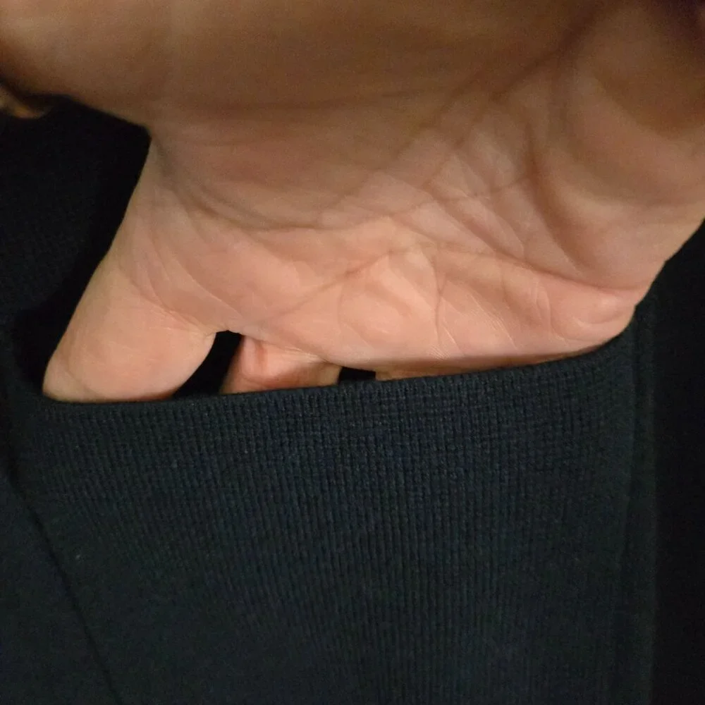 Banana Republic Milano Stock Navy Open Front Flap Pocket Sweater Blazer Size S